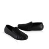 Python Leather Moccasin Shoes, Black