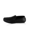 Python Leather Moccasin Shoes, Black