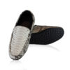 Python Leather Moccasin Shoes, Natural