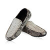 Python Leather Moccasin Shoes, Natural