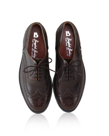 Calf Leather Cap Toe Brogue Shoes, Brown