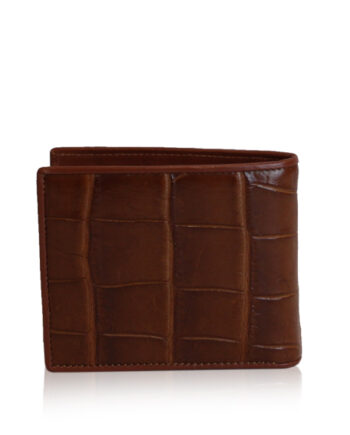 Crocodile Belly Leather Wallet, Brown