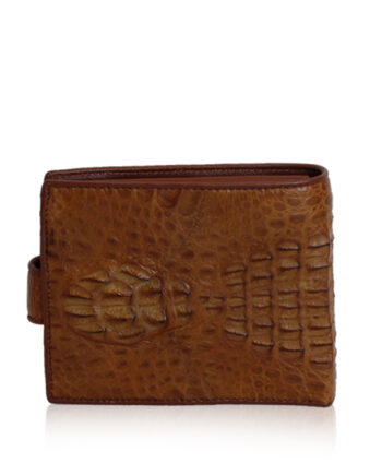 Crocodile Hornback Leather Wallet, Brown