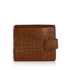 Crocodile Hornback Leather Wallet, Brown