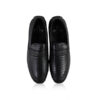 Lamb & Snake Leather Moccasin Shoes, Black