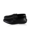 Lamb & Snake Leather Moccasin Shoes, Black