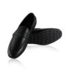 Lamb & Snake Leather Moccasin Shoes, Black