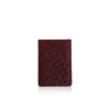 Ostrich Leather Vertical Card Holder, Magenta