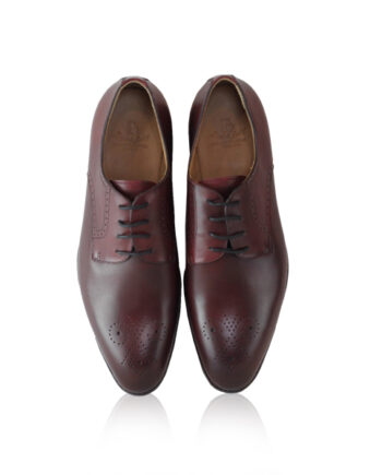 Oxford Calf Leather Dress Shoes, Wine
