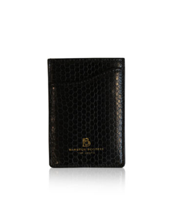 Sea Snake Leather Vertical Card Holder, Black