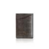 Sea Snake Leather Vertical Card Holder, Grey & Black