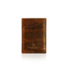 Sea Snake Leather Vertical Card Holder, Tan & Black
