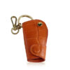 Car Key Chain Crocodile Belly Leather, Tan