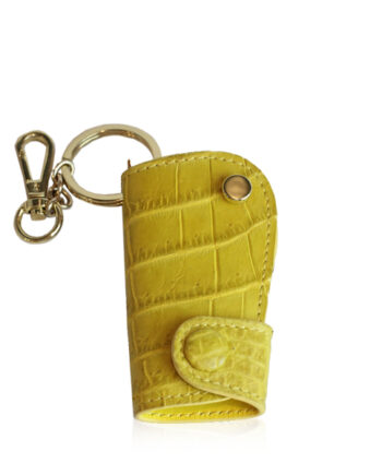 Car Key Chain Crocodile Belly Leather, Yellow
