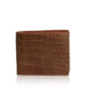 Crocodile Belly Leather Wallet, Matte Tan