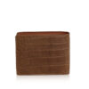 Crocodile Belly Leather Wallet, Matte Tan