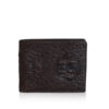 Crocodile Hornback Leather Wallet, Dark Brown