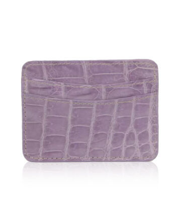 Crocodile Leather Cardholder, Shiny Lavender