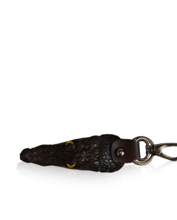 Key Chain Crocodile Belly Leather, Brown