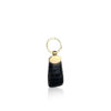 Key Chain Paddle Crocodile Belly Leather, Shiny Black