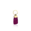 Key Chain Paddle Crocodile Belly Leather, Shiny Purple