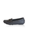 Lamb Leather Fringe Ribbon Casual Shoes, Grey