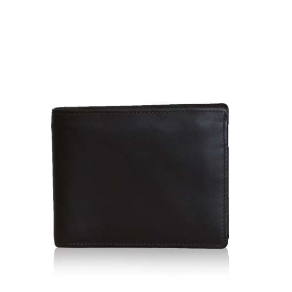 Lamb Leather Wallet, Matte Dark Brown