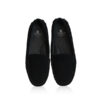 Lamb Suede Leather Casual Women Shoes, Black