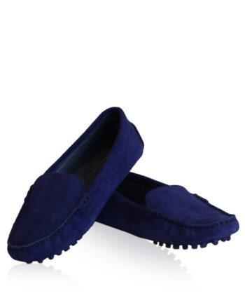 Lamb Suede Leather Casual Women Shoes, Blue