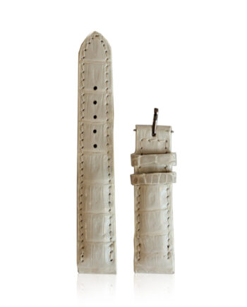 Watch Strap Crocodile Belly Leather, White