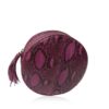 CIRCLE BAG Matte Pink & Black Python Back Leather Size 19
