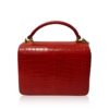 LIPSA Matte Red Crocodile Belly Leather Handbag Size 21