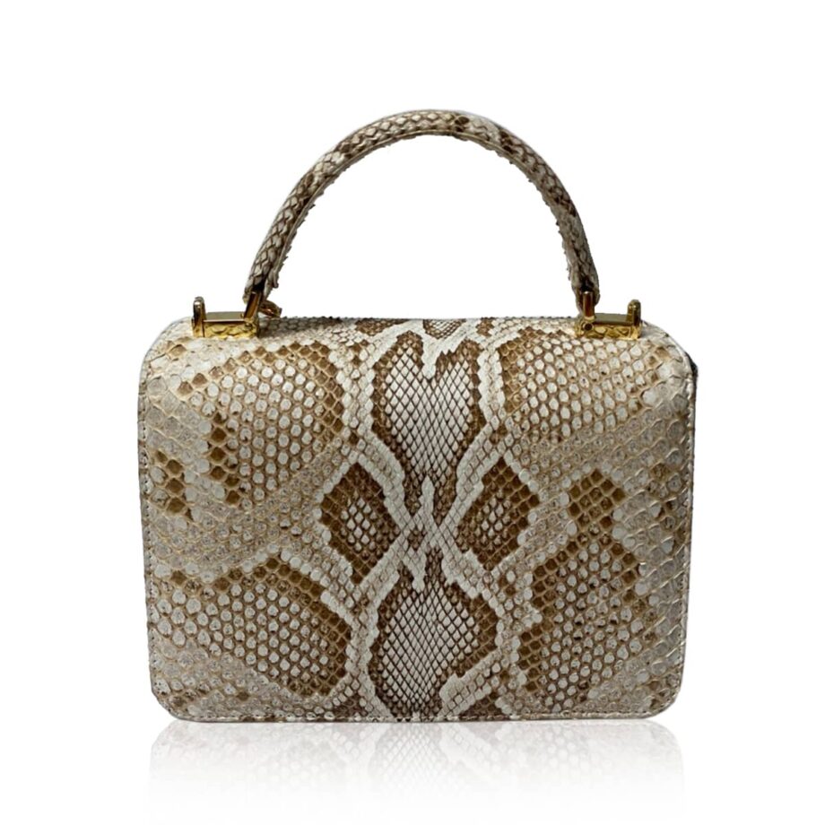 LIPSA Natural Python Back Leather Handbag Size 21