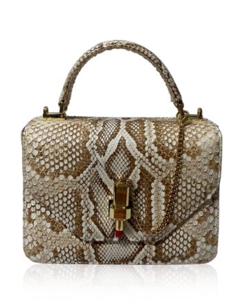 LIPSA Natural Python Back Leather Handbag Size 21