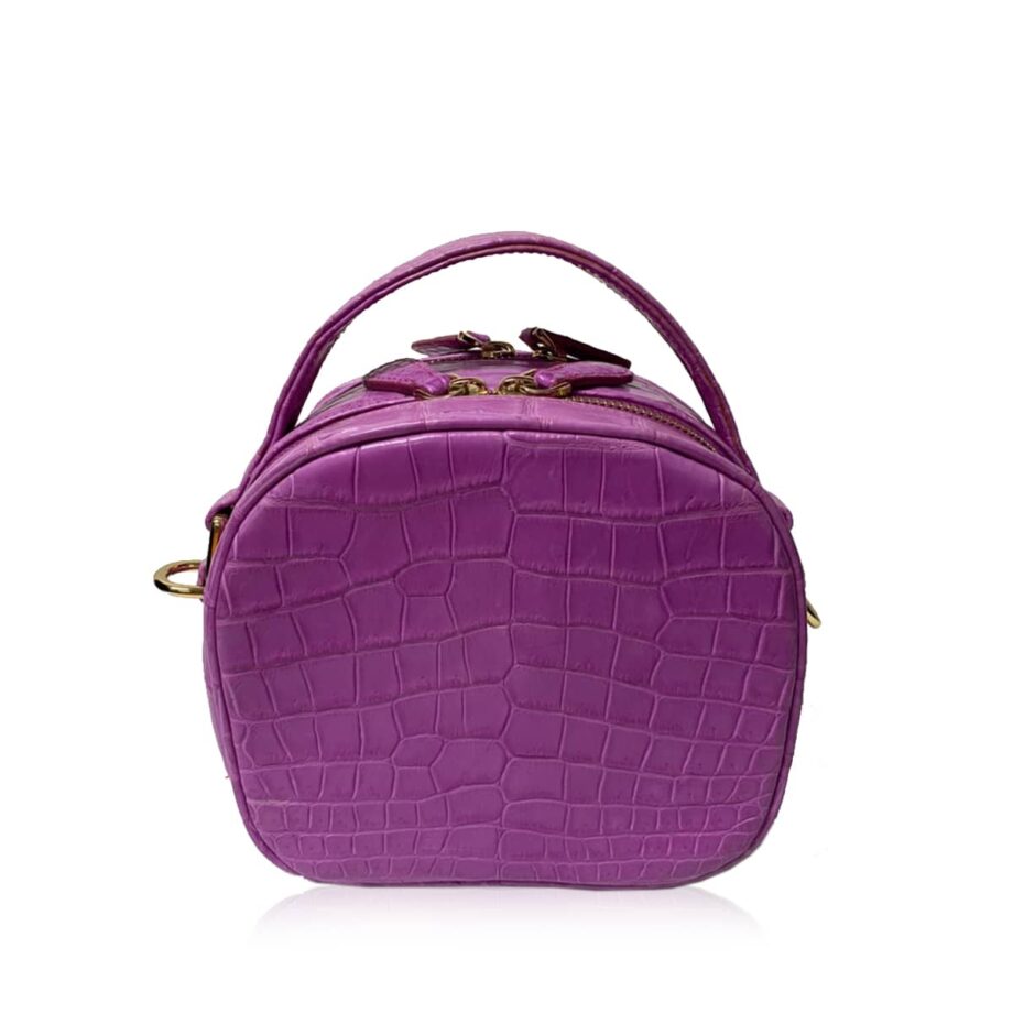 TWO WAY Box Matte Hot Pink Crocodile Belly Handbag Size 18