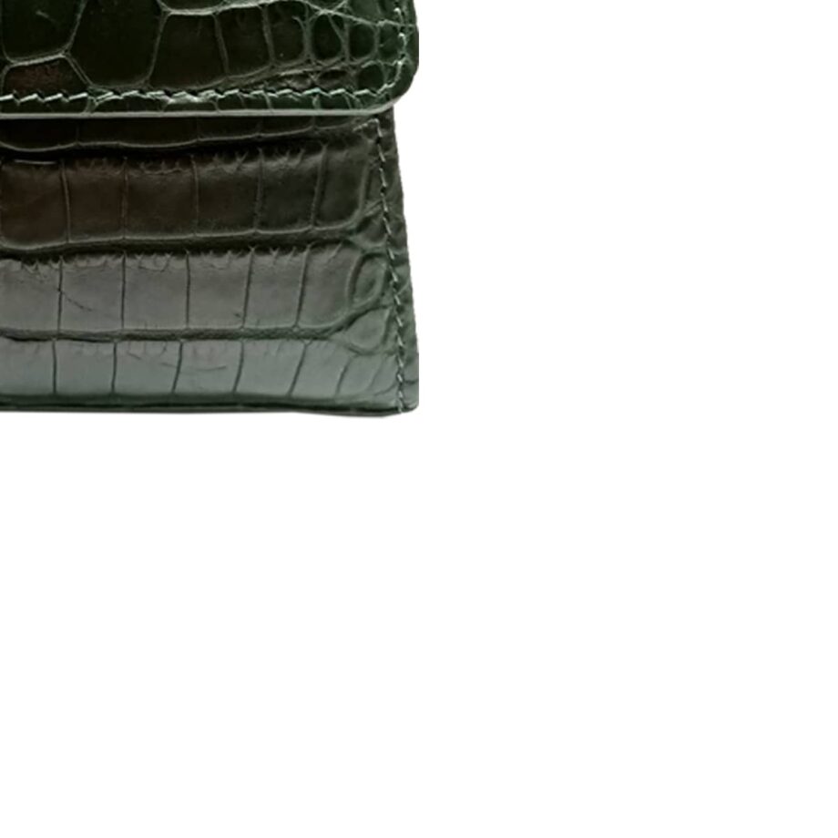 BABY GOLDMAS Dark Green Crocodile Belly Sling Bag Size 12 cm