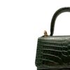 BABY GOLDMAS Dark Green Crocodile Belly Sling Bag Size 12 cm
