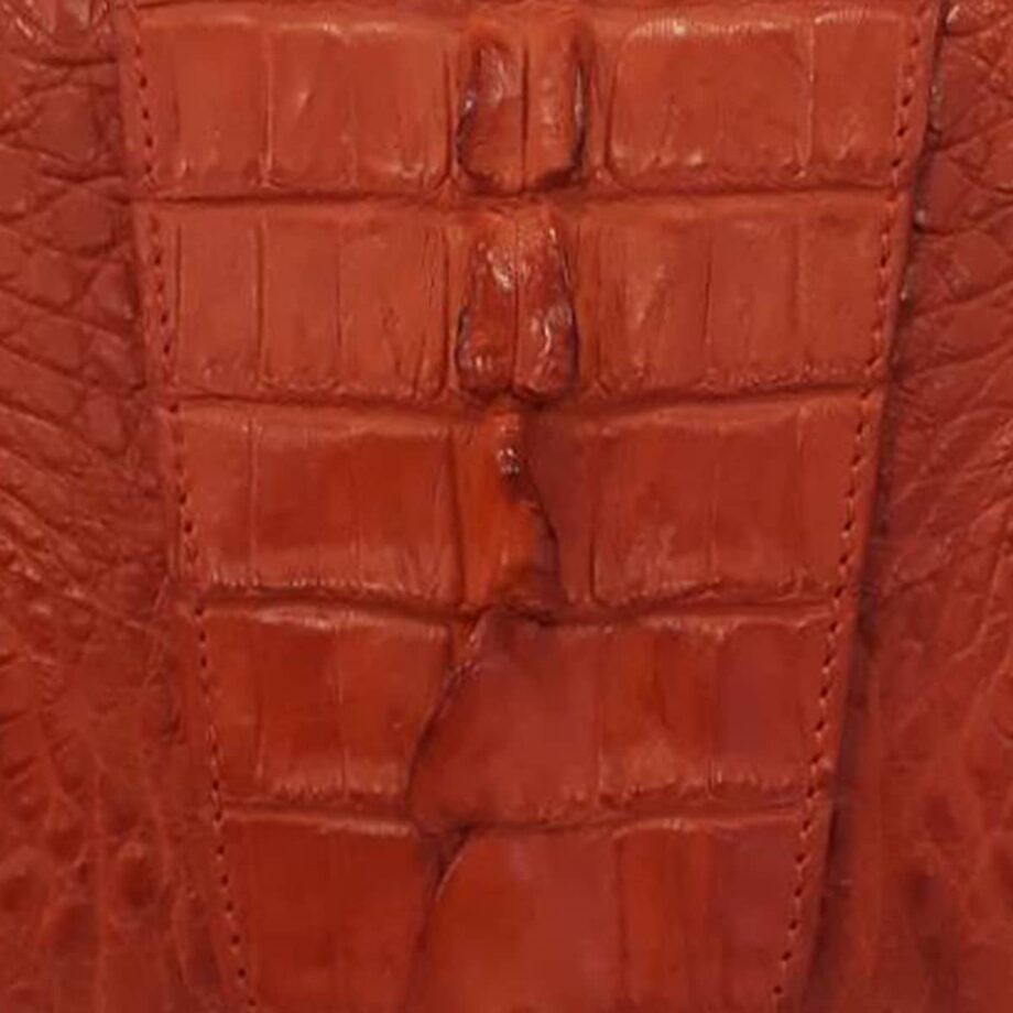 FAIRY SQUARE Red Crocodile Tail Leather Clutch Bag Size 28