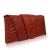 FAIRY SQUARE Red Crocodile Tail Leather Clutch Bag Size 28