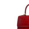 GOLDMAS Shiny Two Tone Red Limited Crocodile Handbags Size 25