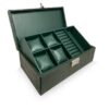 Pre-order Jewelry Box Matte Dark Green Crocodile Belly Leather Size 35