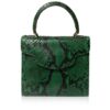 MARYAS Green & Black Python Back Leather Handbag Size 21