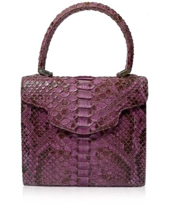 MARYAS Matte Pink Python Belly Leather Handbag Size 21