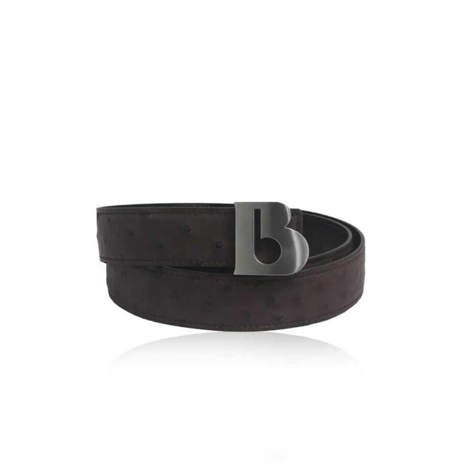 Ostrich Leather Brown Belt Size 3.2