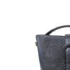 PERMAS Matte Black Python Belly Handbag Size 30