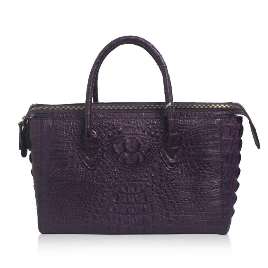 ROCKY Dark Purple Crocodile Hornback Handbag Size 30