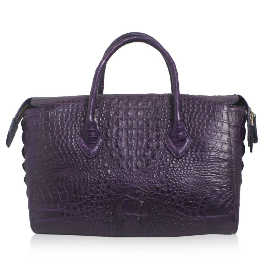 ROCKY Dark Purple Crocodile Hornback Handbag Size 30