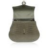 VIRANDA Baby Shiny Grey Crocodile Belly Leather Handbag Size 21