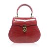 VIRANDA Baby Shiny Red Crocodile Belly Leather Handbag Size 21