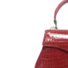 VIRANDA Baby Shiny Red Crocodile Belly Leather Handbag Size 21